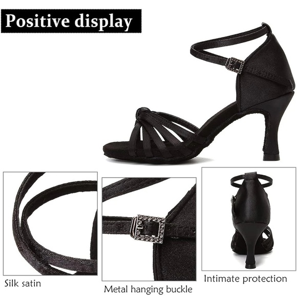 Satin Salsa Ballroom Professional Dancing Shoes - Picture 2 of 9